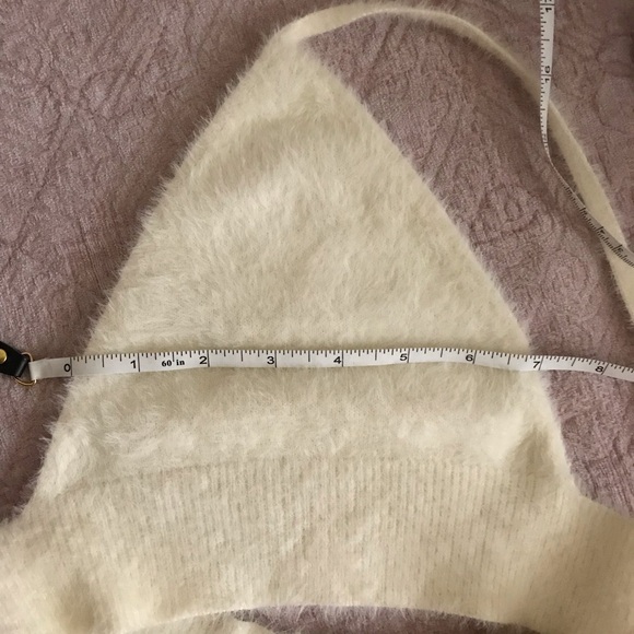 White Fuzzy Knit Bralette - Picture 7 of 9